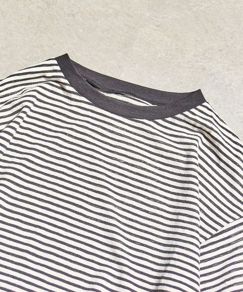 ROSE BUD(ローズバッド)の「SHEER STRIPE S/S TOP(Tシャツ/カットソー・レディース・ホワイト/ピンク/ブラック・ONE SIZE)」の8枚目の写真