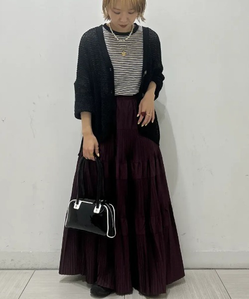 ROSE BUD(ローズバッド)の「SHEER STRIPE S/S TOP(Tシャツ/カットソー・レディース・ホワイト/ピンク/ブラック・ONE SIZE)」の12枚目の写真