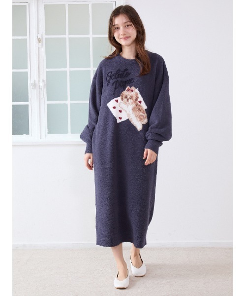 新品未使用　ジェラートピケ　ワンピールームウエア シーズ―ジャガードワンピース（ルームウェア/パジャマ）｜gelato