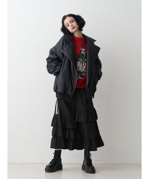 WEB限定】ラインフリルフレアスカート（スカート）｜jouetie