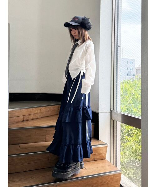 期間限定7/13頃まで エジプト ベリーダンス 青黒 フリルスカート 未