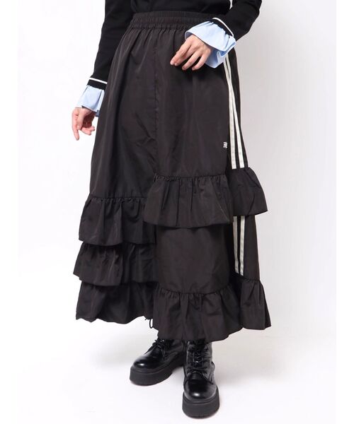 WEB限定】ラインフリルフレアスカート（スカート）｜jouetie