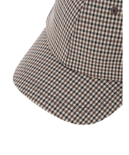 Samansa Mos2 Lagom（サマンサモスモスラーゴム）の「チェックリボンキャップ（ハット・キッズ・ボルドー/ブラウン・中(M)/大(L)）」の6枚目の写真