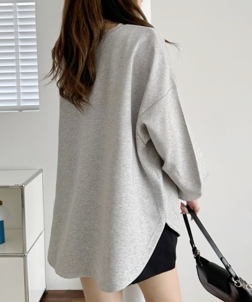 A.D.C.L.(エーディーシーエル)の「オーバーサイズ ロングスリーブ Tシャツ(カラーバリエーション)(Tシャツ/カットソー・レディース・ピンク/ベージュ系/グリーン/ブラック/イエロー/アイボリー・L/M)」の3枚目の写真