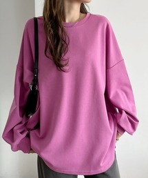 Tシャツ/カットソー（ピンク/桃色系・ロング丈）ファッション通販