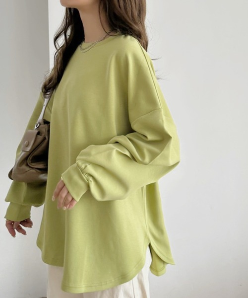 A.D.C.L.(エーディーシーエル)の「オーバーサイズ ロングスリーブ Tシャツ(カラーバリエーション)(Tシャツ/カットソー・レディース・ピンク/ベージュ系/グリーン/ブラック/イエロー/アイボリー・L/M)」の5枚目の写真