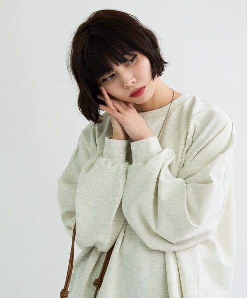 A.D.C.L.(エーディーシーエル)の「オーバーサイズ ロングスリーブ Tシャツ(カラーバリエーション)(Tシャツ/カットソー・レディース・ピンク/ベージュ系/グリーン/ブラック/イエロー/アイボリー・L/M)」の14枚目の写真