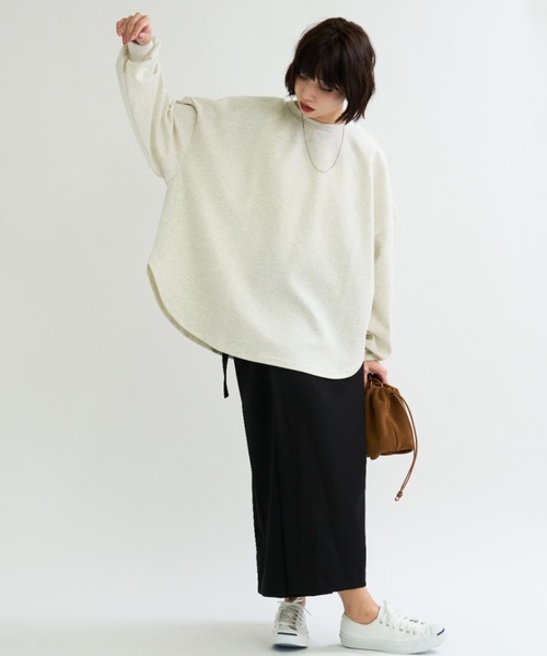 A.D.C.L.(エーディーシーエル)の「オーバーサイズ ロングスリーブ Tシャツ(カラーバリエーション)(Tシャツ/カットソー・レディース・ピンク/ベージュ系/グリーン/ブラック/イエロー/アイボリー・L/M)」の22枚目の写真