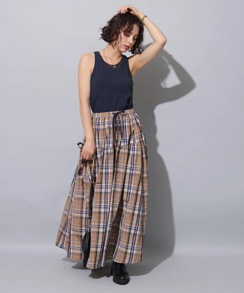 アルページュストーリー　メモリータックチェックスカート アルページュストーリー メモリータックチェックスカート