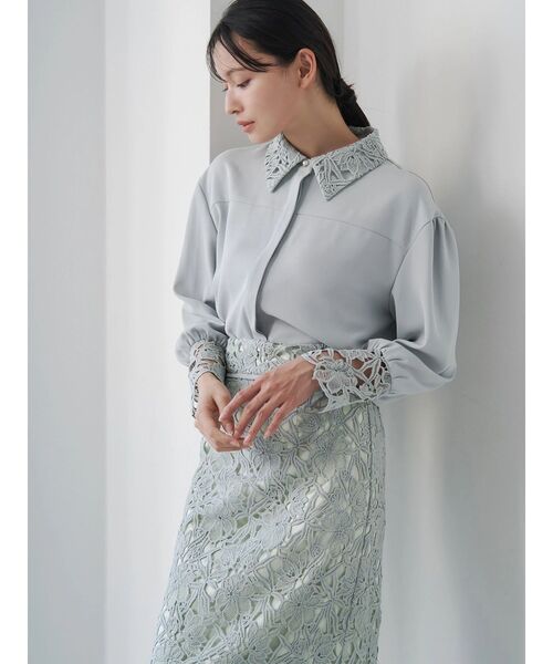 TONAL（トーナル）の「エンブロイダリーレースタイトスカート（スカート・レディース・ミント/モカ/アイボリー・SMALL/MEDIUM）」の22枚目の写真