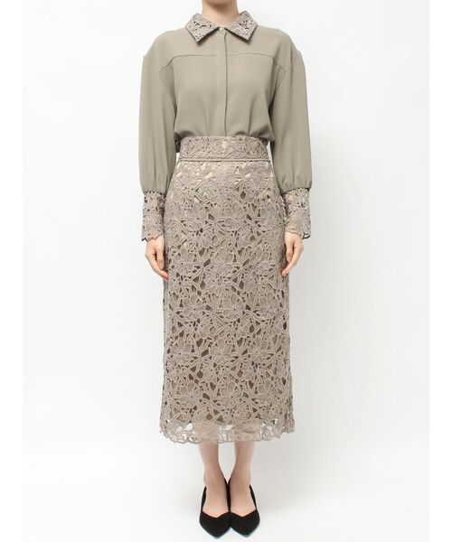 TONAL（トーナル）の「エンブロイダリーレースタイトスカート（スカート・レディース・ミント/モカ/アイボリー・SMALL/MEDIUM）」の18枚目の写真