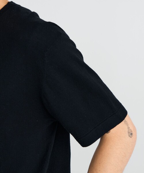 EDITION(エディション)の「コットンカシミヤ ハーフスリーブニット(ニット/セーター・メンズ・ホワイト/グレー/ブラック・L/M/S)」の9枚目の写真