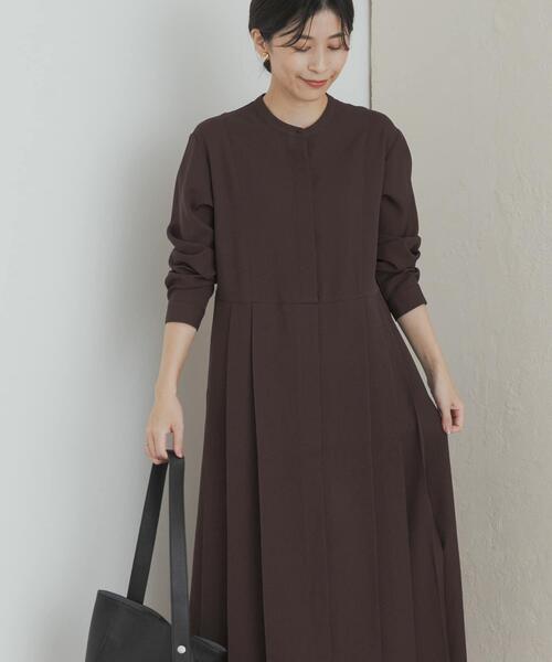 1PIU1UGUALES ブラウンプリーツワンピース 1PIU1UGUALES ブラウンプリーツワンピース 1PIU1UGUALES