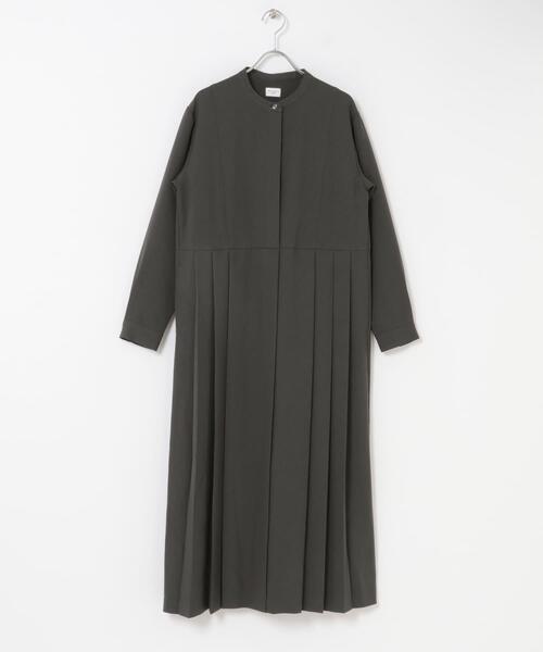URBAN RESEARCH DOORS（アーバンリサーチドアーズ）の「『一部WEB限定カラー』『UR TECH SMOOTHLUXE』サイドプリーツ切替ワンピース（ワンピース・レディース・チャコールグレー/ピンク/ブラウン/グリーン・MEDIUM/SMALL）」の13枚目の写真