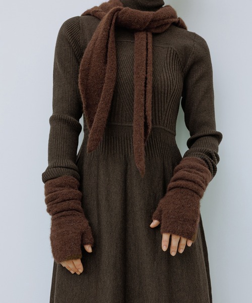 BASOLマフラーニットキャップ＆アームウォーマー（マフラー）｜ADAM ET