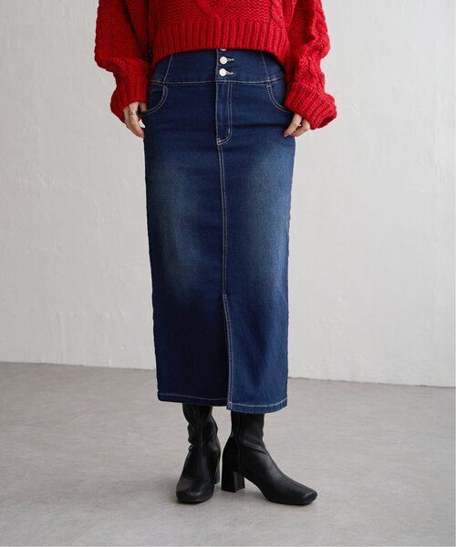 VENCEEXCHANGE(ヴァンスエクスチェンジ)の「ハイウエストナローデニムタイトスカート(デニムスカート・レディース・ダークグレー/ブルー/ブラック・S/M/L)」の15枚目の写真