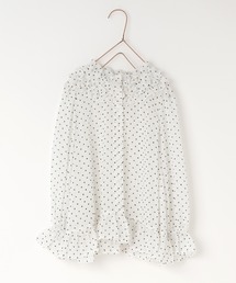 LOWRYS FARM | ドットフリルブラウス　 602068(シャツ/ブラウス)