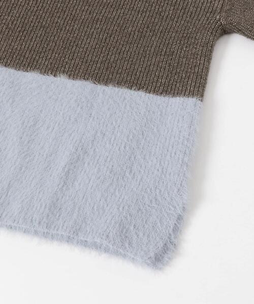 ITEMS URBANRESEARCH（アイテムズ アーバンリサーチ）の「フェザードッキングニット（ニット/セーター・レディース・ブラック/オフホワイト/ブラウン・FREE）」の10枚目の写真