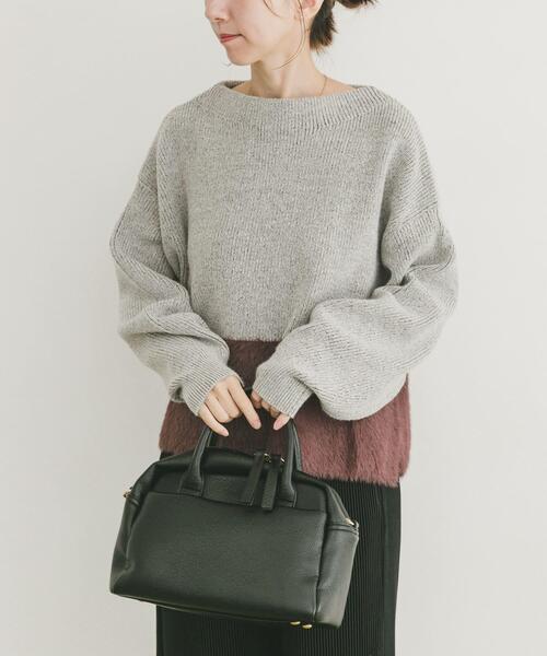 ITEMS URBANRESEARCH（アイテムズ アーバンリサーチ）の「フェザードッキングニット（ニット/セーター・レディース・ブラック/オフホワイト/ブラウン・FREE）」の11枚目の写真