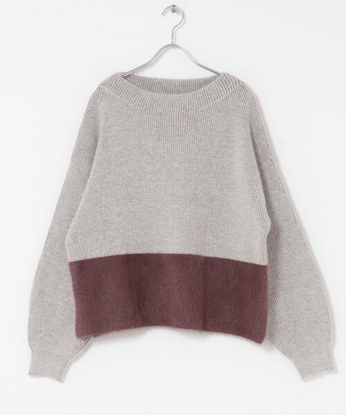 ITEMS URBANRESEARCH（アイテムズ アーバンリサーチ）の「フェザードッキングニット（ニット/セーター・レディース・ブラック/オフホワイト/ブラウン・FREE）」の16枚目の写真