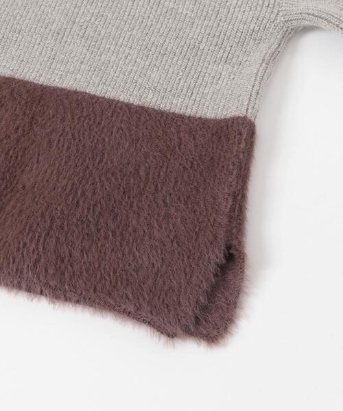 ITEMS URBANRESEARCH（アイテムズ アーバンリサーチ）の「フェザードッキングニット（ニット/セーター・レディース・ブラック/オフホワイト/ブラウン・FREE）」の17枚目の写真