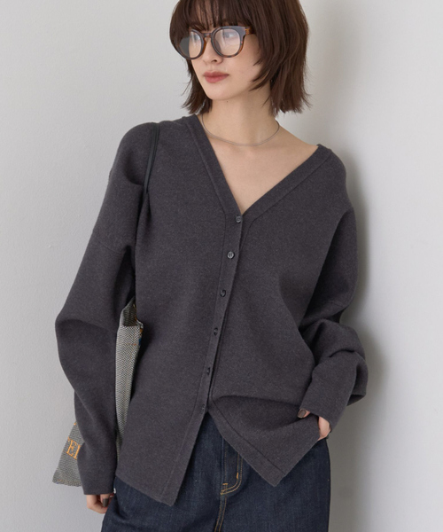 変形オーバールーズニットカーディガン（カーディガン/ボレロ）｜Rouge