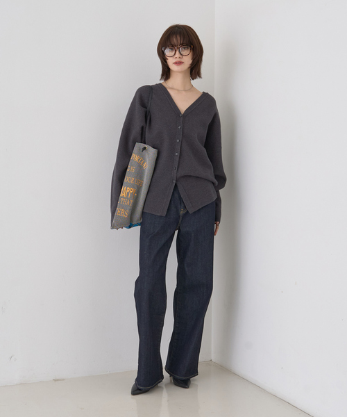 Rouge vif（ルージュヴィフ）の「変形オーバールーズニットカーディガン（カーディガン/ボレロ・レディース・ブラック/チャコールグレー/ベージュ・フリー）」の19枚目の写真