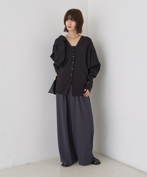 Rouge vif（ルージュヴィフ）の「変形オーバールーズニットカーディガン（カーディガン/ボレロ・レディース・ブラック/チャコールグレー/ベージュ・フリー）」の22枚目の写真