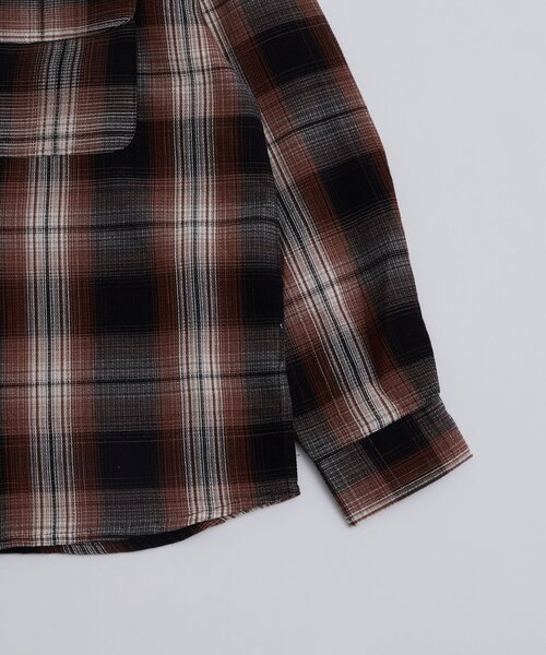 WHO'S WHO gallery（フーズフーギャラリー）の「KOOKYNワッフルチェックシャツ（シャツ/ブラウス・メンズ・ブラック/ネイビー/カーキ・MEDIUM/LARGE）」の5枚目の写真