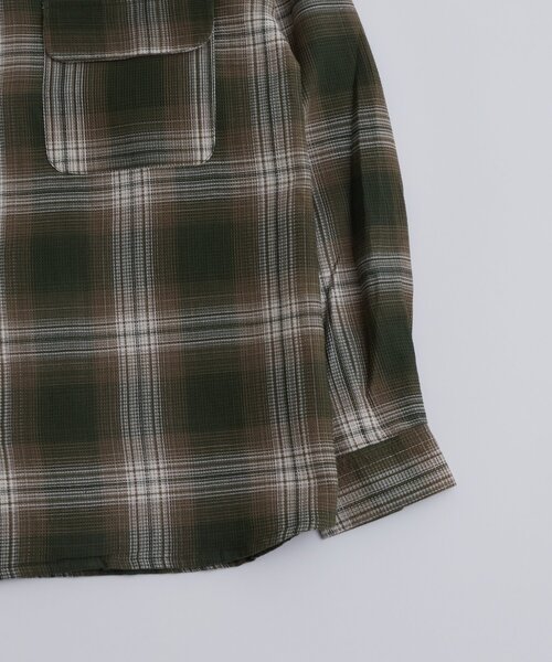 WHO'S WHO gallery（フーズフーギャラリー）の「KOOKYNワッフルチェックシャツ（シャツ/ブラウス・メンズ・ブラック/ネイビー/カーキ・MEDIUM/LARGE）」の7枚目の写真