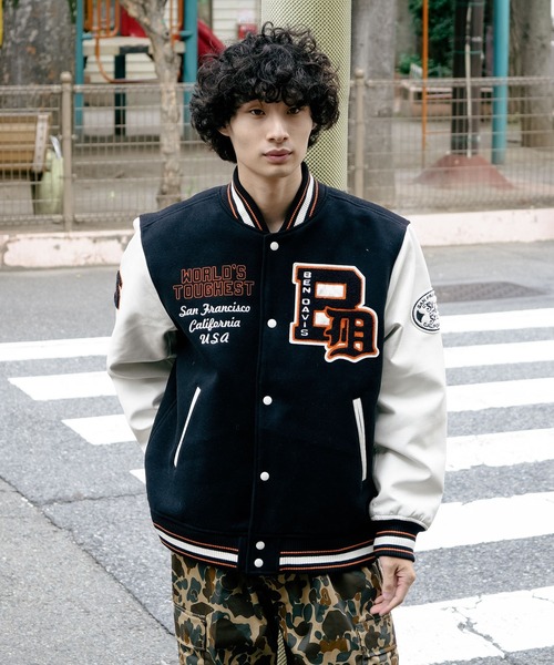 BEN DAVIS(ベンデイビス)の「【BEN DAVIS/ベンデイビス】フェイクメルトンスタジャン アワードジャケット 中綿 防寒(スタジャン・メンズ・その他1/その他・MEDIUM/LARGE/X-LARGE)」の8枚目の写真