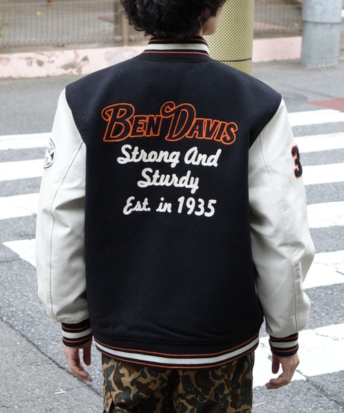 BEN DAVIS(ベンデイビス)の「【BEN DAVIS/ベンデイビス】フェイクメルトンスタジャン アワードジャケット 中綿 防寒(スタジャン・メンズ・その他1/その他・MEDIUM/LARGE/X-LARGE)」の10枚目の写真