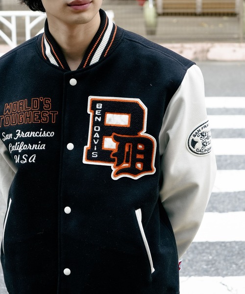 BEN DAVIS(ベンデイビス)の「【BEN DAVIS/ベンデイビス】フェイクメルトンスタジャン アワードジャケット 中綿 防寒(スタジャン・メンズ・その他1/その他・MEDIUM/LARGE/X-LARGE)」の13枚目の写真