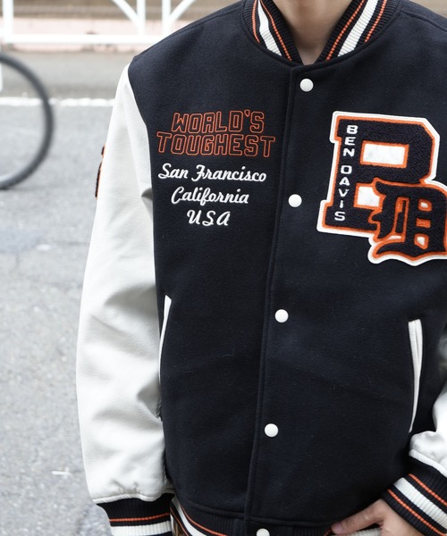 BEN DAVIS(ベンデイビス)の「【BEN DAVIS/ベンデイビス】フェイクメルトンスタジャン アワードジャケット 中綿 防寒(スタジャン・メンズ・その他1/その他・MEDIUM/LARGE/X-LARGE)」の14枚目の写真