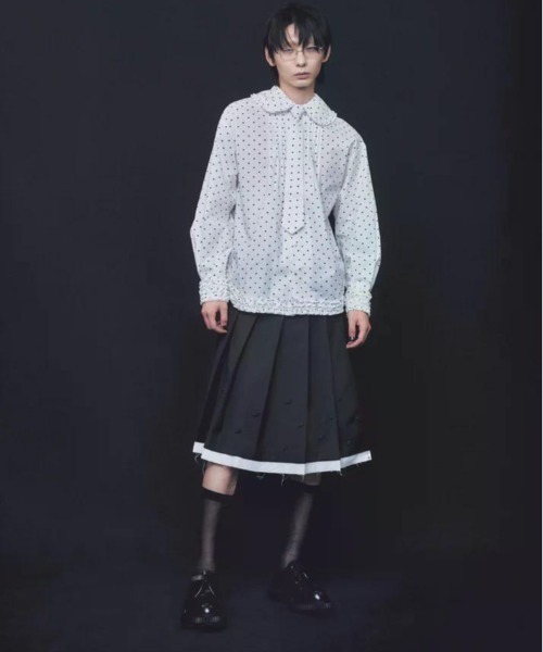 neith./ネイス/Love Dot Frill Shirt(White)（シャツ/ブラウス