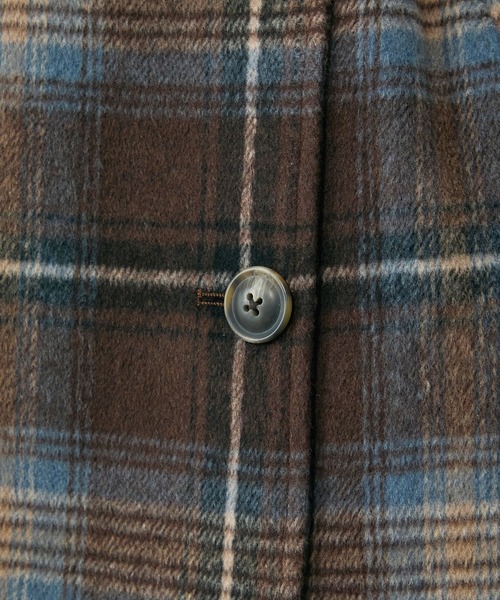 セール】2WAYチェックミドルコート（ステンカラーコート）｜Elishe