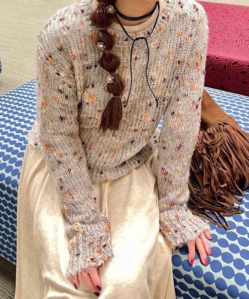Flugge(フラッジー)の「つぶつぶribbonニット(ニット/セーター・レディース・ベージュ・FREE)」の21枚目の写真