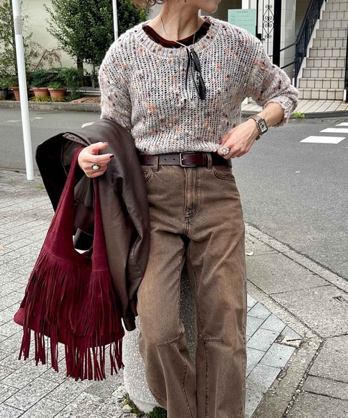 Flugge(フラッジー)の「つぶつぶribbonニット(ニット/セーター・レディース・ベージュ・FREE)」の9枚目の写真