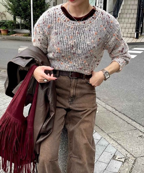 Flugge(フラッジー)の「つぶつぶribbonニット(ニット/セーター・レディース・ベージュ・FREE)」の10枚目の写真