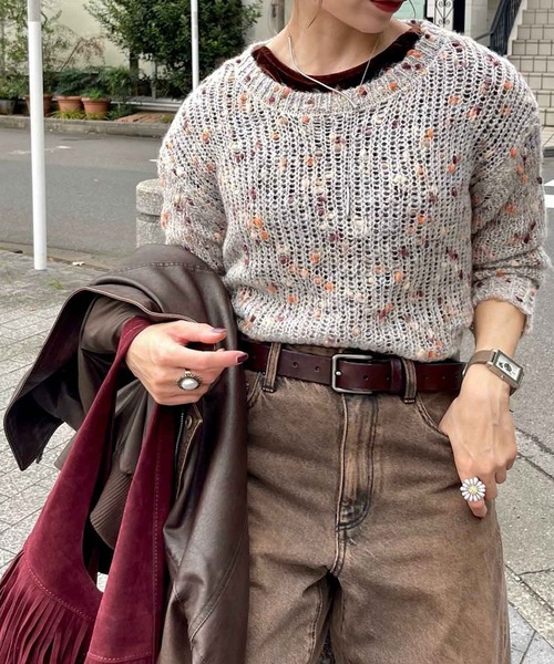 Flugge(フラッジー)の「つぶつぶribbonニット(ニット/セーター・レディース・ベージュ・FREE)」の11枚目の写真