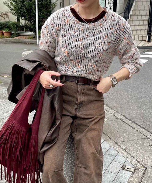 Flugge(フラッジー)の「つぶつぶribbonニット(ニット/セーター・レディース・ベージュ・FREE)」の5枚目の写真