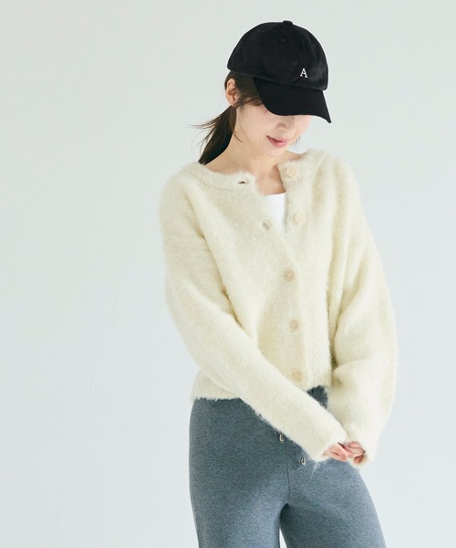 coca（coca）（コカ）の「ベロアロゴキャップ（キャップ・レディース・アイボリー/ブラック・ONE SIZE）」の13枚目の写真