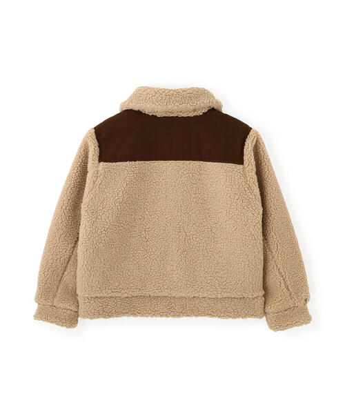 AVIREX(アヴィレックス)の「《直営店限定》BOA COMBI JACKET/ボアコンビジャケット(ブルゾン・レディース・ベージュ/チャコールグレー・M/S)」の8枚目の写真