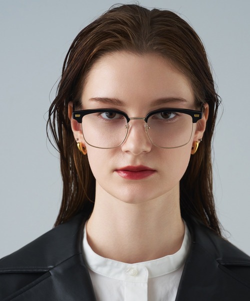 NUEF （ヌエフ）の「レキシントン型｜クリアレンズ｜トレンド｜紫外線対策｜UVカット｜眼鏡｜NUEF｜クラシック（メガネ・レディース・ブラック・FREE）」の2枚目の写真