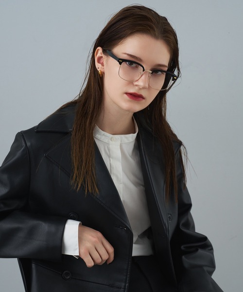 NUEF （ヌエフ）の「レキシントン型｜クリアレンズ｜トレンド｜紫外線対策｜UVカット｜眼鏡｜NUEF｜クラシック（メガネ・レディース・ブラック・FREE）」の6枚目の写真