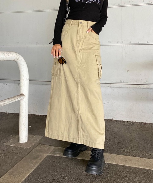 non-hedge(ノンヘッジ)の「カーゴロングスカート(スカート・レディース・ベージュ/ブラック/カーキ・S/M)」の15枚目の写真