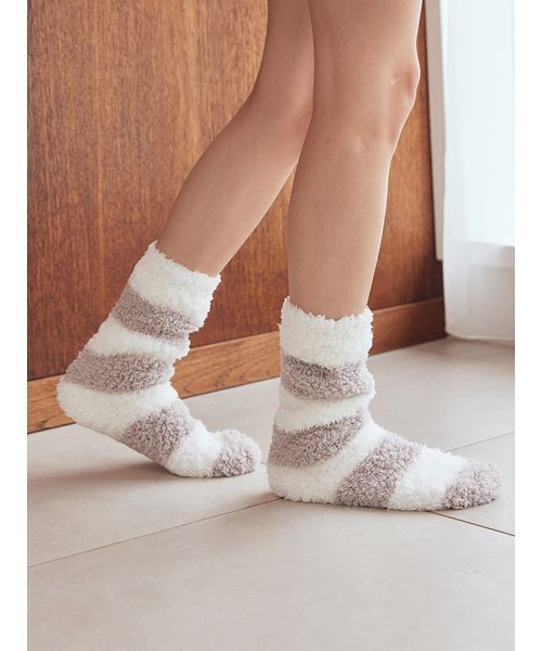 gelato pique（ジェラートピケ）の「ジェラート２ボーダーソックス（その他ルームウェア・レディース・ブルー/モカ/ピンク・F）」の4枚目の写真