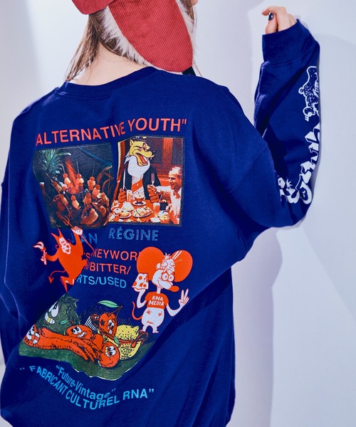 RNA☆メディア☆トレーナー セール】M2581 マウスプリントトレーナー（スウェット）｜RNA（アール