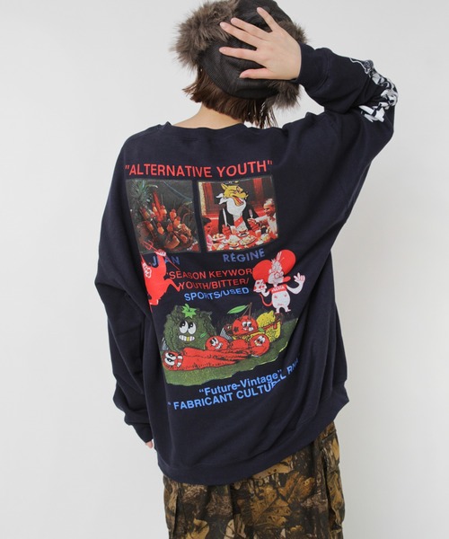 セール】M2581 マウスプリントトレーナー（スウェット）｜RNA（アール