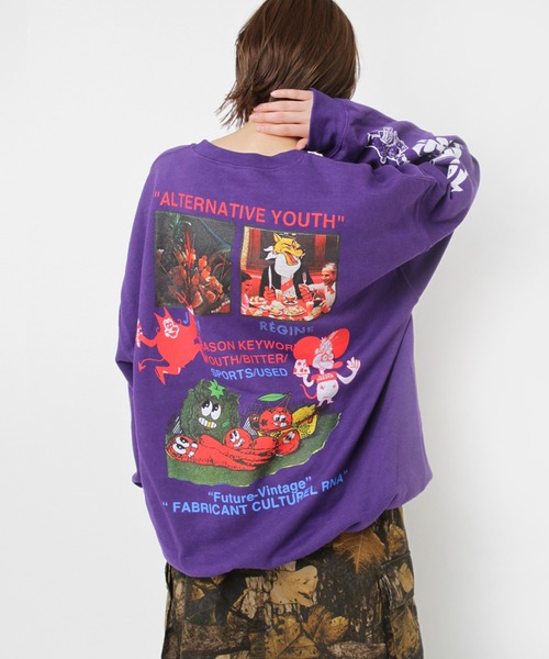 セール】M2581 マウスプリントトレーナー（スウェット）｜RNA（アール